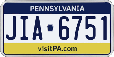 PA license plate JIA6751