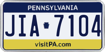PA license plate JIA7104
