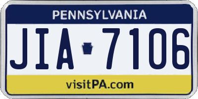 PA license plate JIA7106