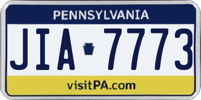 PA license plate JIA7773