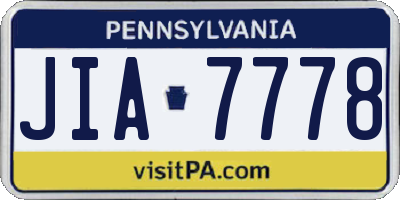 PA license plate JIA7778