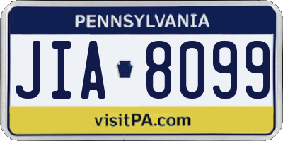 PA license plate JIA8099