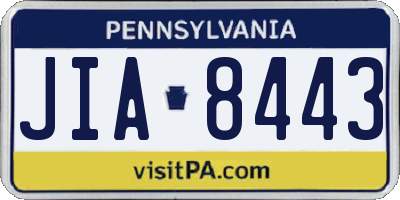 PA license plate JIA8443