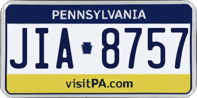 PA license plate JIA8757