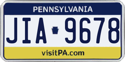 PA license plate JIA9678