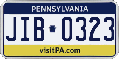 PA license plate JIB0323