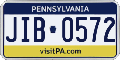 PA license plate JIB0572