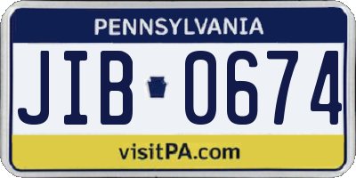 PA license plate JIB0674