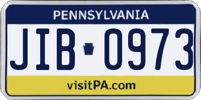 PA license plate JIB0973