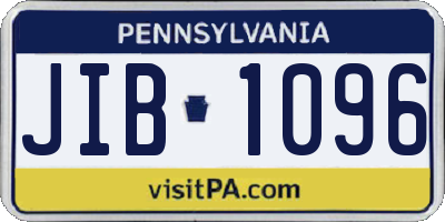 PA license plate JIB1096
