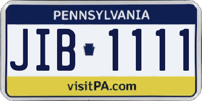PA license plate JIB1111