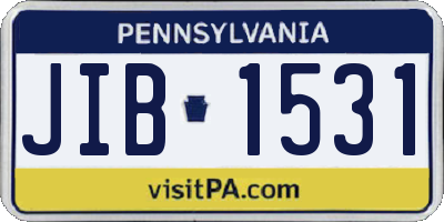 PA license plate JIB1531
