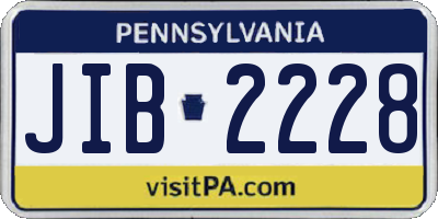 PA license plate JIB2228