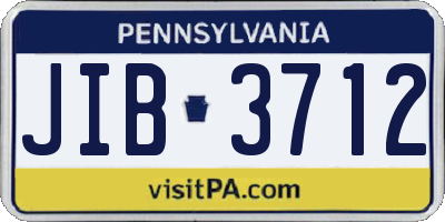 PA license plate JIB3712
