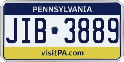 PA license plate JIB3889