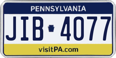PA license plate JIB4077