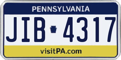 PA license plate JIB4317