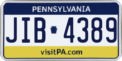 PA license plate JIB4389