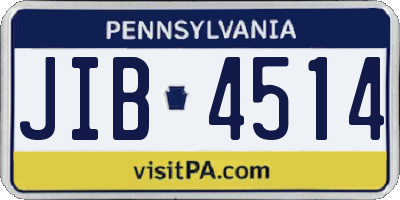 PA license plate JIB4514