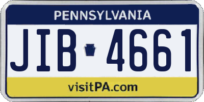PA license plate JIB4661