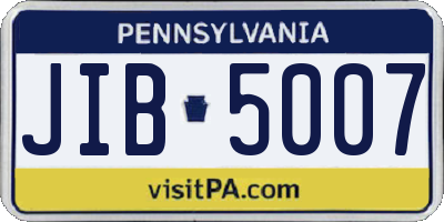 PA license plate JIB5007
