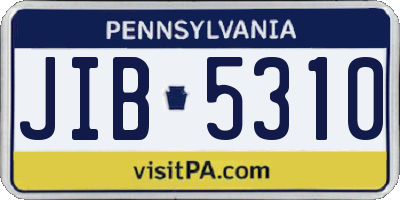 PA license plate JIB5310