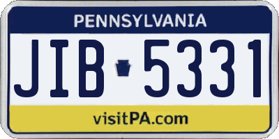 PA license plate JIB5331