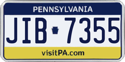 PA license plate JIB7355