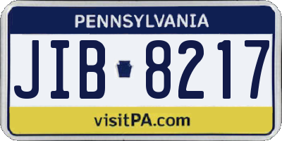 PA license plate JIB8217