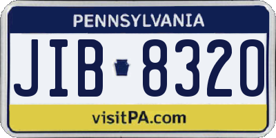PA license plate JIB8320