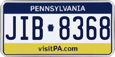 PA license plate JIB8368