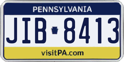 PA license plate JIB8413