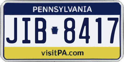 PA license plate JIB8417