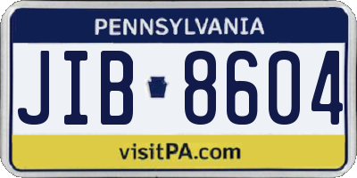 PA license plate JIB8604