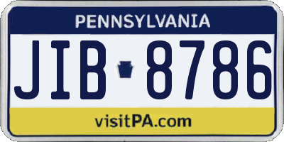 PA license plate JIB8786