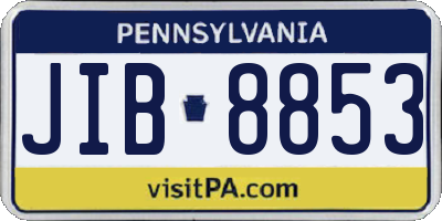 PA license plate JIB8853