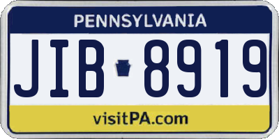 PA license plate JIB8919
