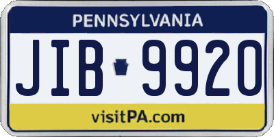 PA license plate JIB9920