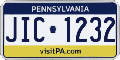 PA license plate JIC1232