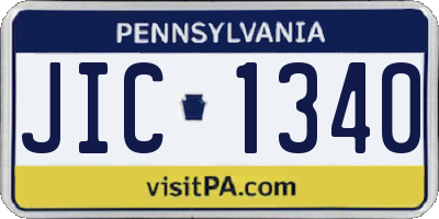 PA license plate JIC1340