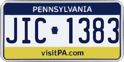 PA license plate JIC1383