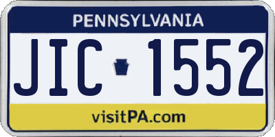 PA license plate JIC1552