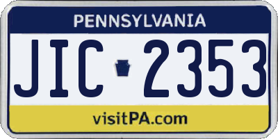 PA license plate JIC2353