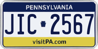 PA license plate JIC2567