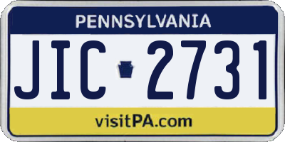 PA license plate JIC2731