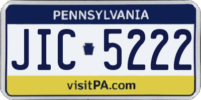 PA license plate JIC5222