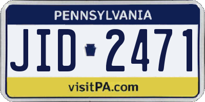 PA license plate JID2471
