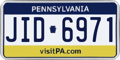 PA license plate JID6971