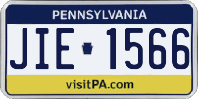 PA license plate JIE1566