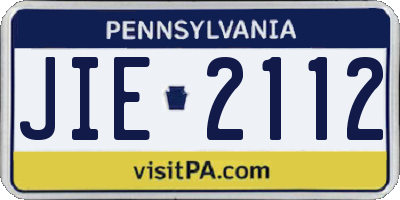 PA license plate JIE2112